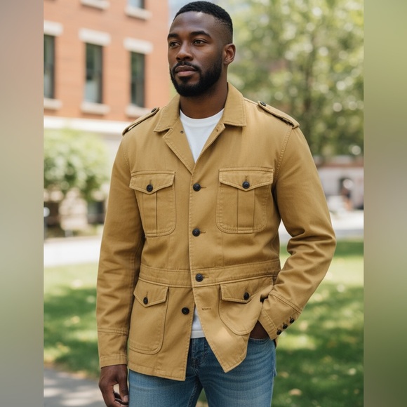 Polo 80s Vintage by Ralph Lauren Thick 100% Cotton Canvas Long Jacket Size XL - Picture 2 of 12